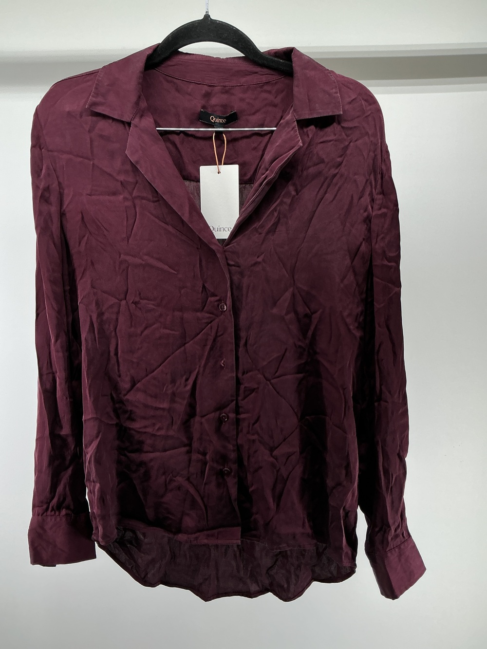 Washable Stretch Silk Notch Collar Blouse